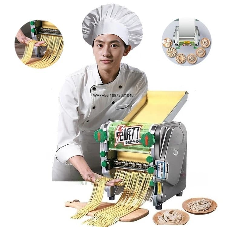 Stainless Steel Small Commercial Electric Fresh Dough Noodle Making Machine Ramen Pasta Round Noodle Maker Machine