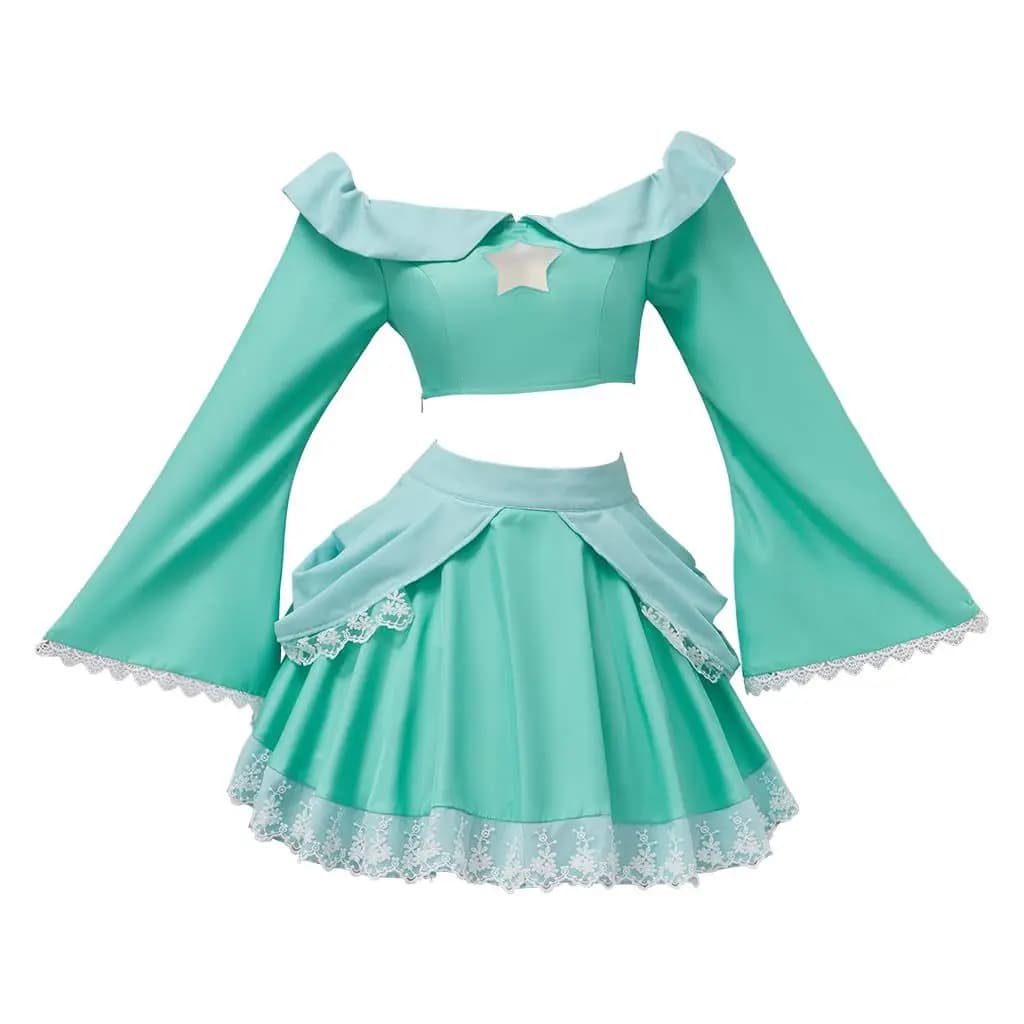 Galaxy Movie Cosplay Costume Split Skirt for Rosalina and Princess Peach Halloween Dress Up Mario