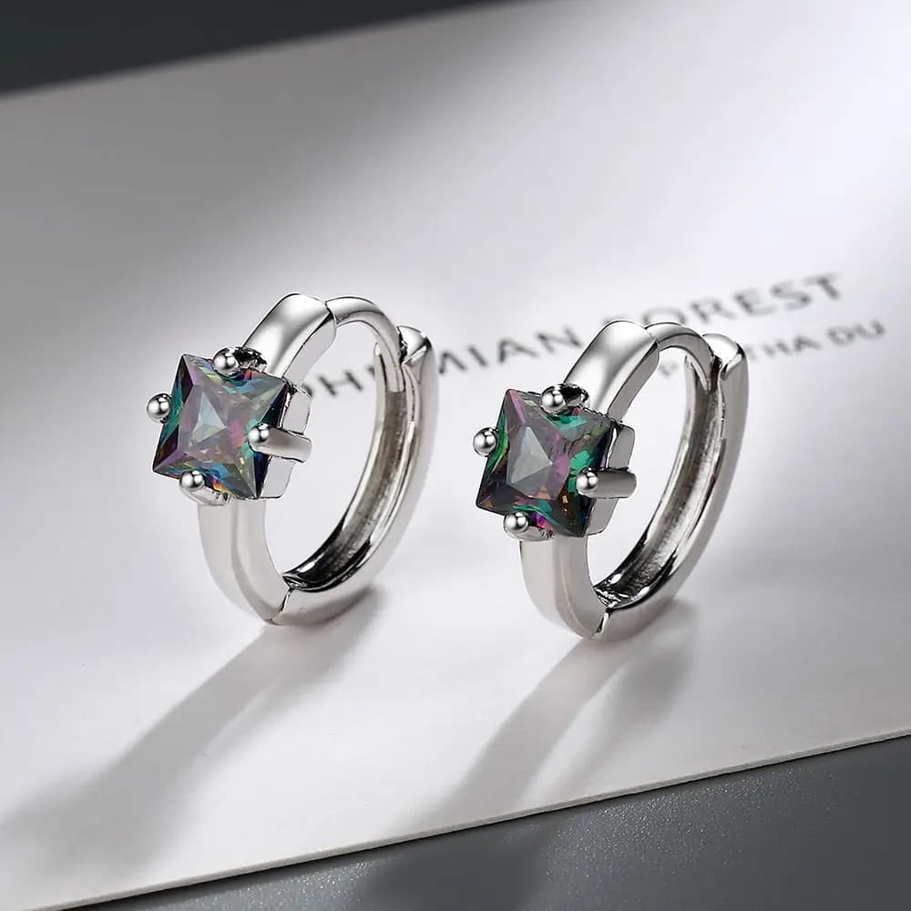 High Quality 925 Silver Square Zircon Small Earrings For Women Luxury Jewelry Novelties 2023 Trend to Sell GaaBou