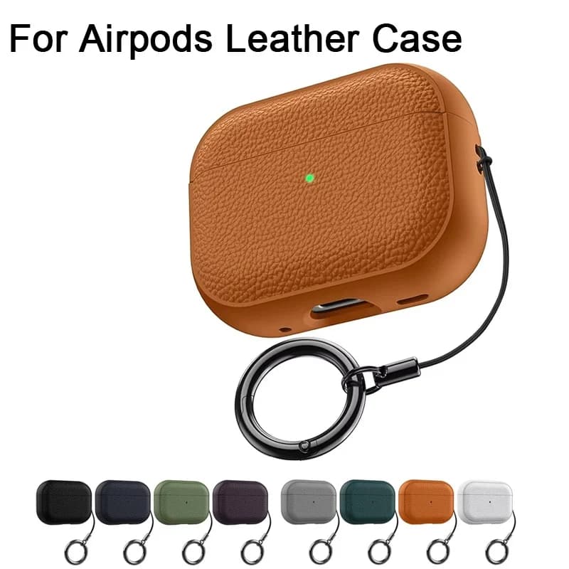 Per Airpods Pro 1 2 Custodia in pelle di lusso per auricolari da lavoro con cinturino a gancio Custodia per cuffie per Apple Air Pods 4 3 2 1 Shell