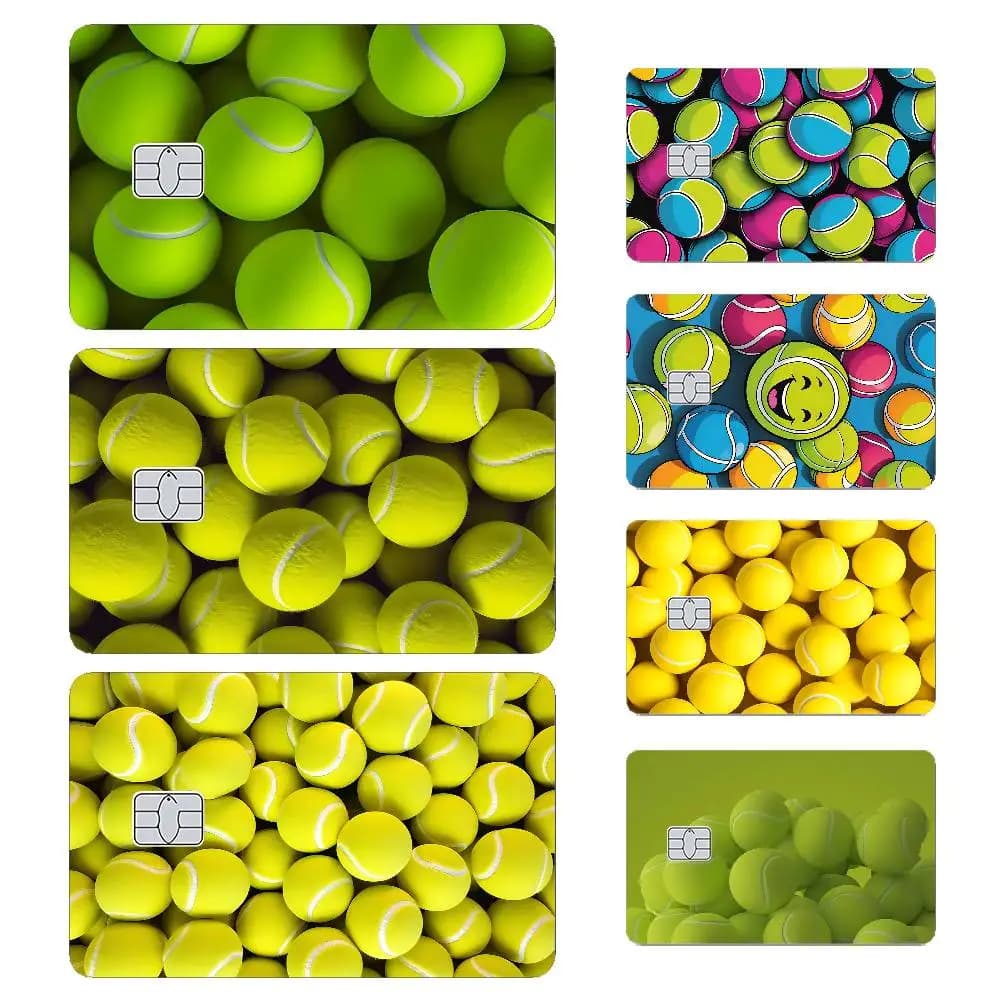 Lively Tennis Ball Card Stickers Ultra-thin Waterproof Scratch Resistant Sticker, Personalized BankCardSticker