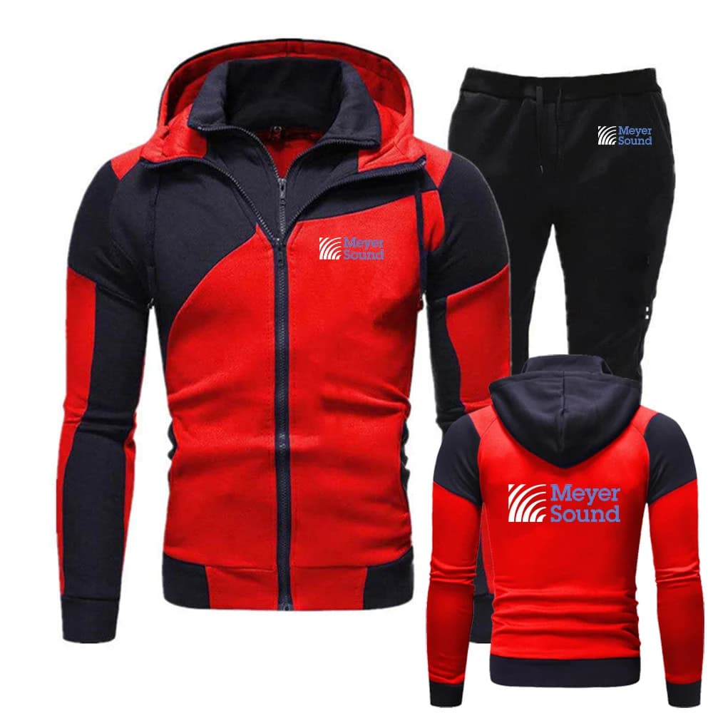 Felpa con Cappuccio Leggera da Uomo Meyer Sound con Logo Stampato, Collezione Primavera-Autunno 2026, Completo Comodo per Fitness + Pantaloni Sportivi Lunghi