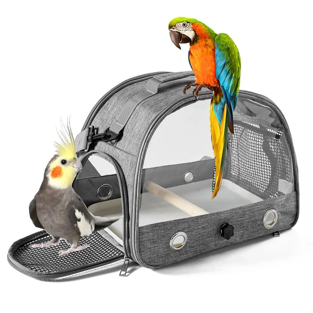 Portable Foldable Oxford Cloth Solid Eco-Friendly Fashion Simple Quadrate Bird Carrier Backpack Small Pet Travel Bag