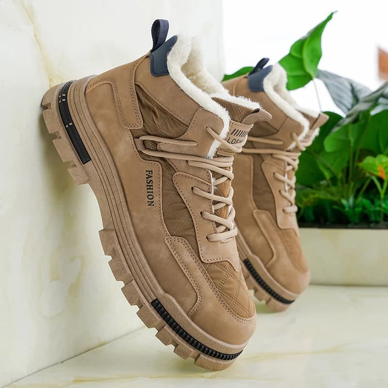 2025 Stivali con plateau da uomo nuovi invernali Stivali da trekking casual da esterno a prova di freddo Design ispessito antiscivolo alla moda Cotone caldo-Li