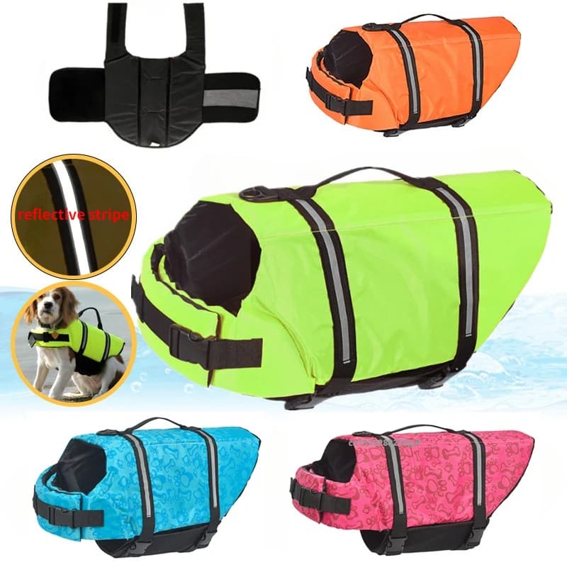 Giubbotto Salvagente Riflettente per Cani, Gilet di Sicurezza per Nuoto per Cani di Piccola, Media e Grande Taglia, per Attività Acquatiche all'Aperto