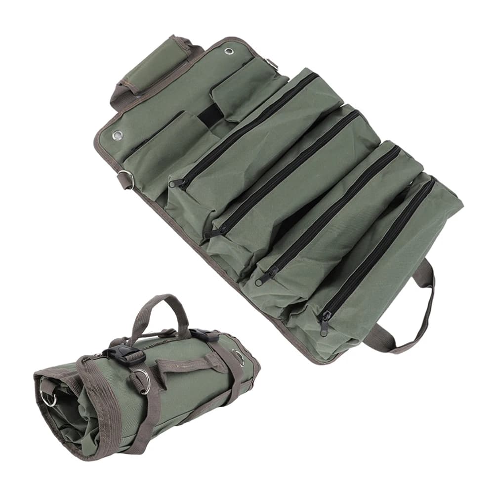 Borsa per attrezzi in rotolo di tessuto Oxford Organizzatore multiuso Borsa a secchiello Kit per auto Custodia per avvolgimento in rotolo Organizzatore di attrezzi