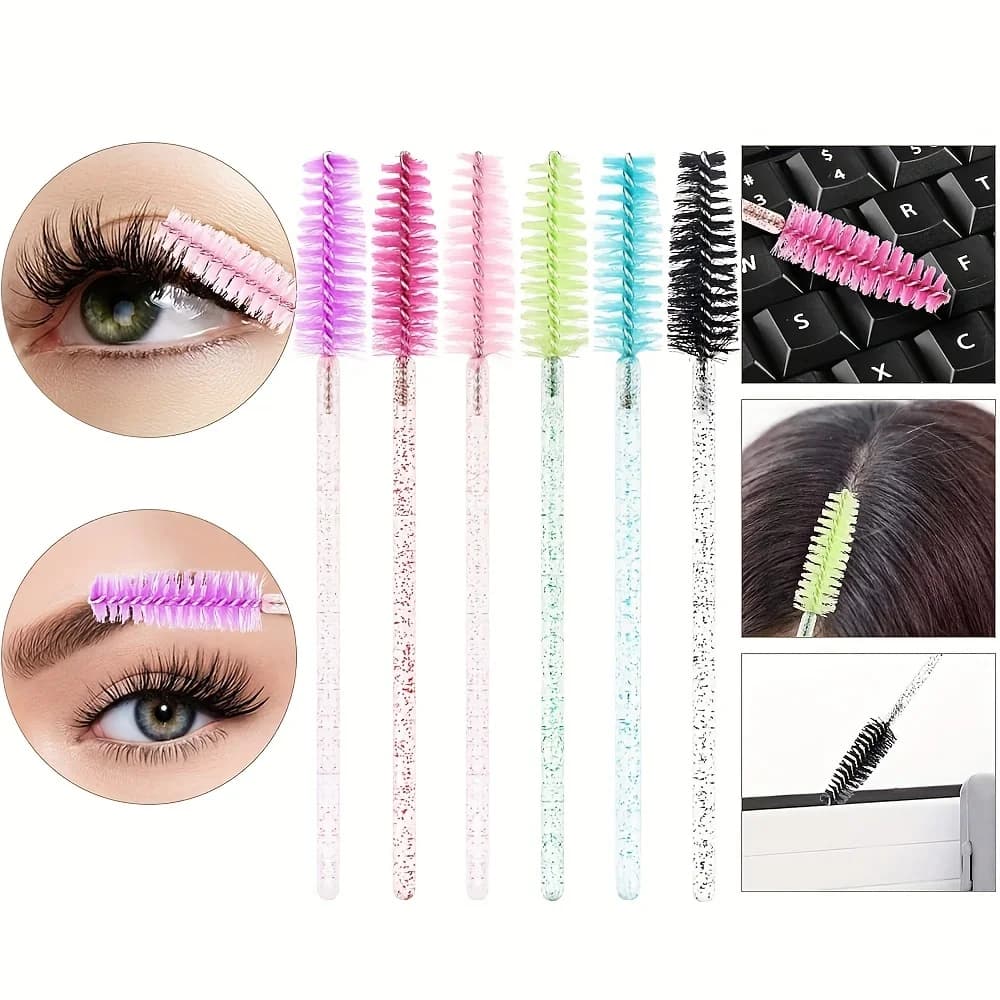 25 set di spazzole per mascara, pettini monouso per ciglia, set di spazzole per mascara, adatti per extension ciglia e spazzole per sopracciglia.