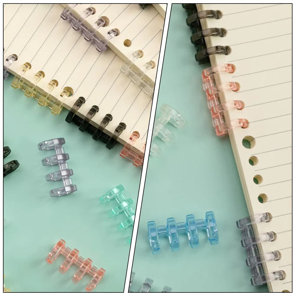 16 Pezzi Anelli in Plastica per Rilegatura Quaderni, Anelli Regolabili per Libri, Calendari, Agende, Diari, Scrapbook, Forniture per Scuola e Ufficio