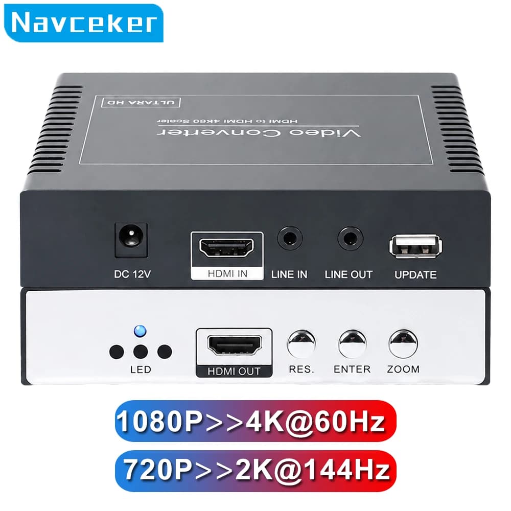 ProAV Video Game Console 4K Upscaler HDMI 4K Upgrader da 1080P a 4K 60Hz 2K 144Hz per Nintendo Switch, Xbox, Wii U, PS3, PS4