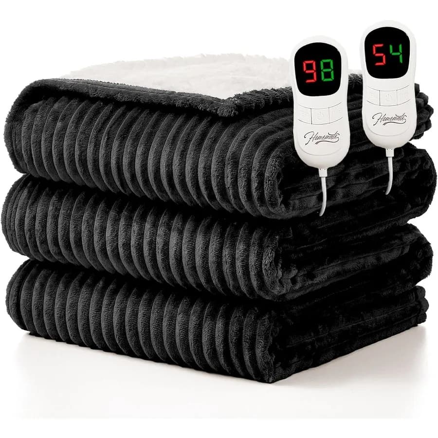 Coperta riscaldata elettrica Queen Size - 84"x90" Coperta riscaldante Queen Size Doppio controllo 1/2/4/6/8 ore Spegnimento automatico 10 livelli di calore Ove
