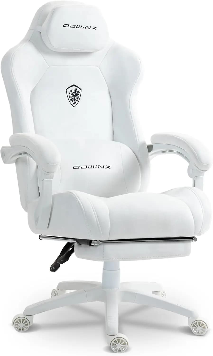 Sedia da Gaming Grande e Alta, Sedia da Gioco in Tessuto Scamosciato con Cuscino a Molle Insacchettate, Sedia Ergonomica da Gamer con Schienale Alto e Poggiapiedi per