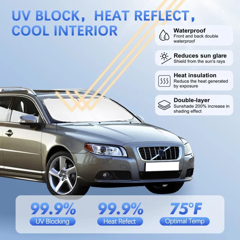 Car Windshield Sun Shade For Volvo V70 XC70 V60 V50 V40 Sunshade Sun Visor Protector Blocks UV Rays Summer Car Accessories