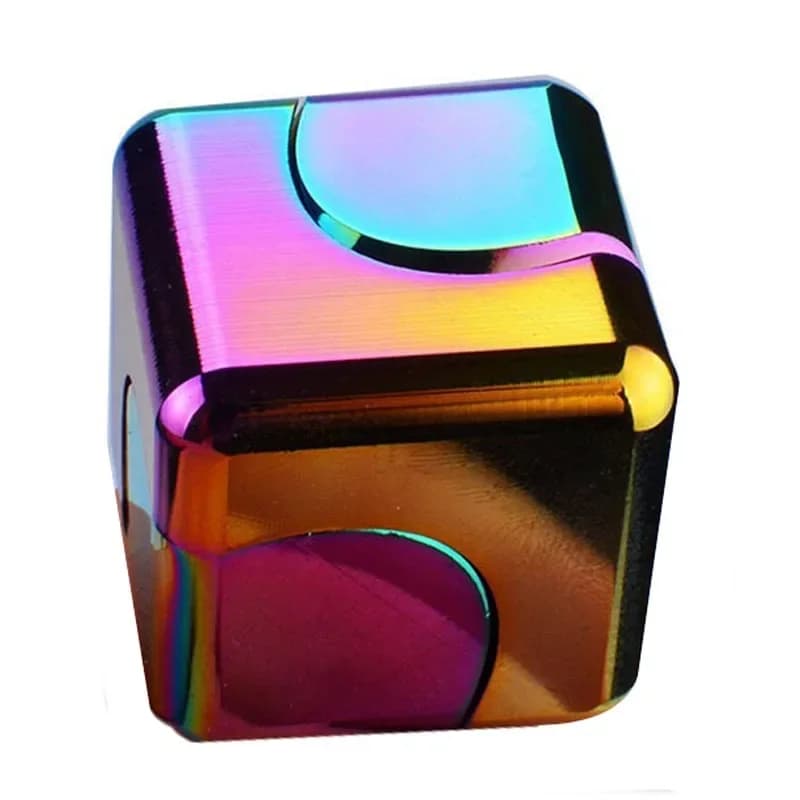Dadi magici quadrati Cubo rotante in metallo Fidget Spinner Antistress EDC Giocattoli con punta delle dita Spinning a mano Apprendimento Sfiato Giochi da tavolo Regali