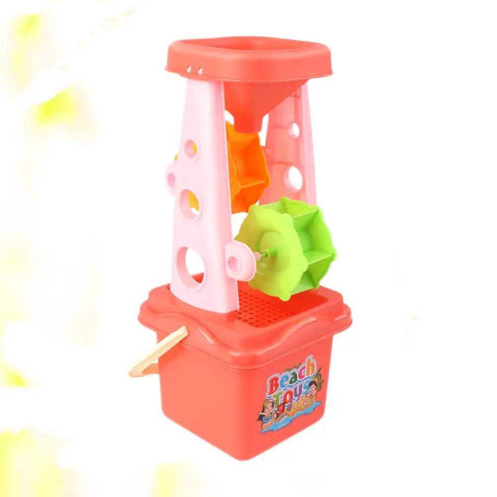 Set da Spiaggia con Secchiello, Paletta e Clessidra, Giocattolo Interattivo in Plastica per Bambini, Colorato, Creativo, Leggero e Divertente