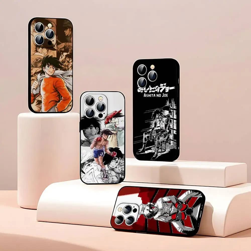 Cover posteriore per iPhone 17 15 Pro Max 14 Pro 12 11 13 Mini X XR XS 16 Plus SE con design a cartone animato A-Ashita No J-Joe