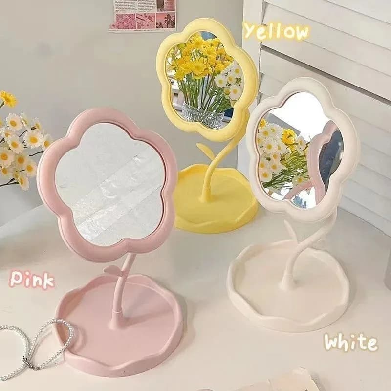 Table Mirror Flower Mirrors Creative Dorm Desktop Online Celebrity Gao Yan Value Mirrors per Bedroom Mirror for Home Decoration