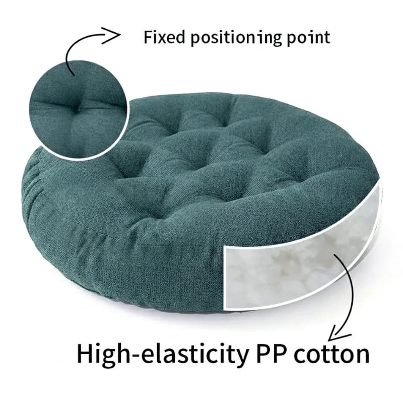Japanese‑Style Waffle Round Thick Tatami Meditation Cushion for Tea Room Cross‑Legged Sitting Yoga Meditation Zen Relax