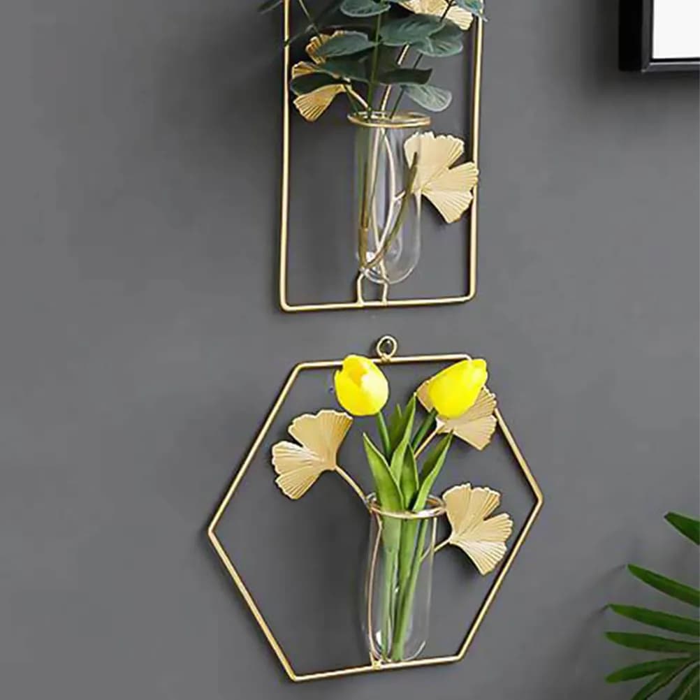 Vaso da Parete per Piante Idroponiche in Vetro e Ferro, Stile Moderno, Decorazione per Soggiorno, Camera da Letto, Ufficio