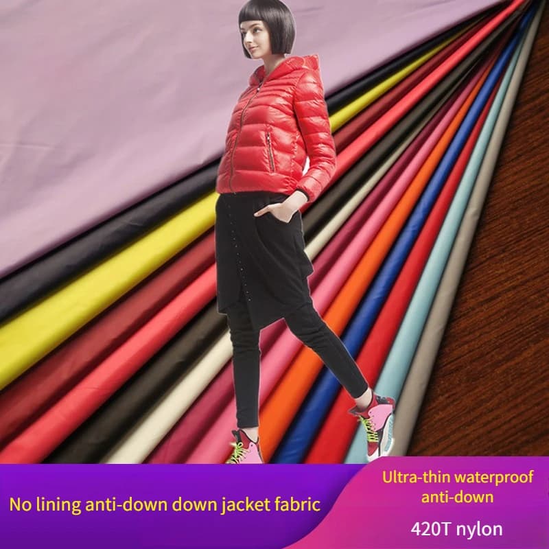 Waterproof nylon fabric for ultralight down jacket for cotton padded clothes Sacco fur sewing cloth DIY Soft Thin Solid color Red