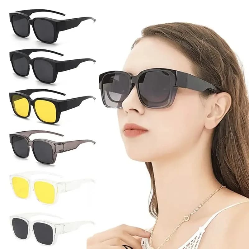 for Driving Riding That Can Be Worn over Other Glasses Fit Over Glasses Sunglasses Wrap Around Square Shades Eyewear