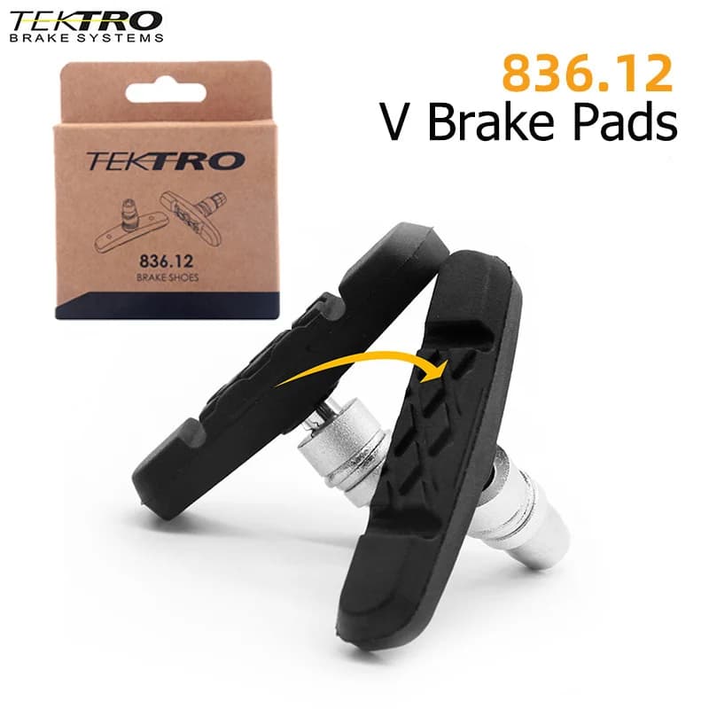 TEKTRO 836.12 Pastiglie freno bici per V-Brake, ganasce freno silenziose resistenti all'usura per parti di biciclette con cerchione in alluminio per bicicletta da mountain bike