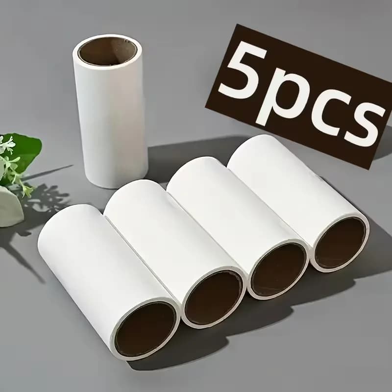 5pcs, 200/300 Sheets, Lint Roller Refills, Pet Hair Adhesive Paper, Super Sticky Pet Hair Roller, Portable Hair Remover, Suitabl