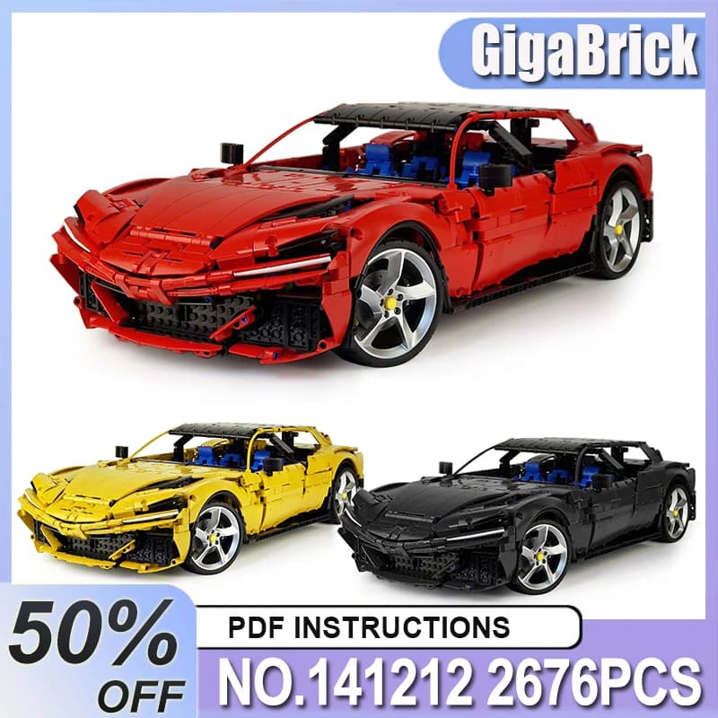 High-end MOC-141212 1:8 Technical Super Sports Car Model Assembly Building Blocks Bricks DIY Puzzle Toy Birthday Gifts For Kids