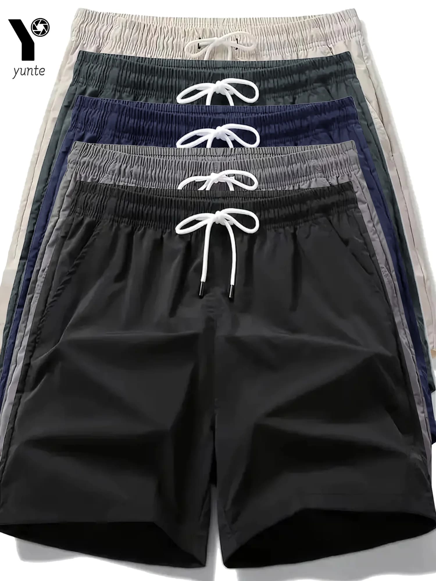 5 Colors Fast Drying Men's Sports Shorts Pack of 5 casual wide elastic belts with light coulisse suitable for running and