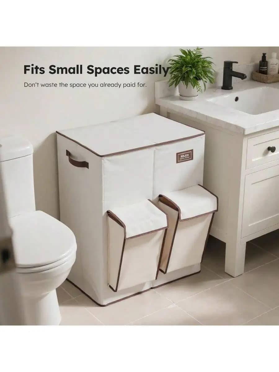 180L 4-Section Laundry Hamper With Lid Separate Compartments For Delicates Socks Removable Bags