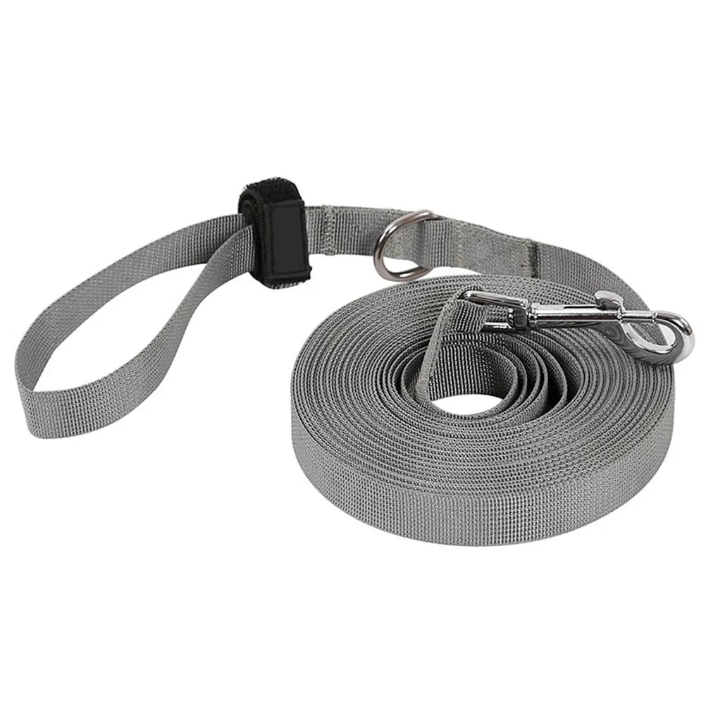Guinzaglio per Cani in Nylon Resistente con Gancio in Metallo per Passeggiate, Corsa, Escursionismo, Campeggio e Spiaggia, Grigio S