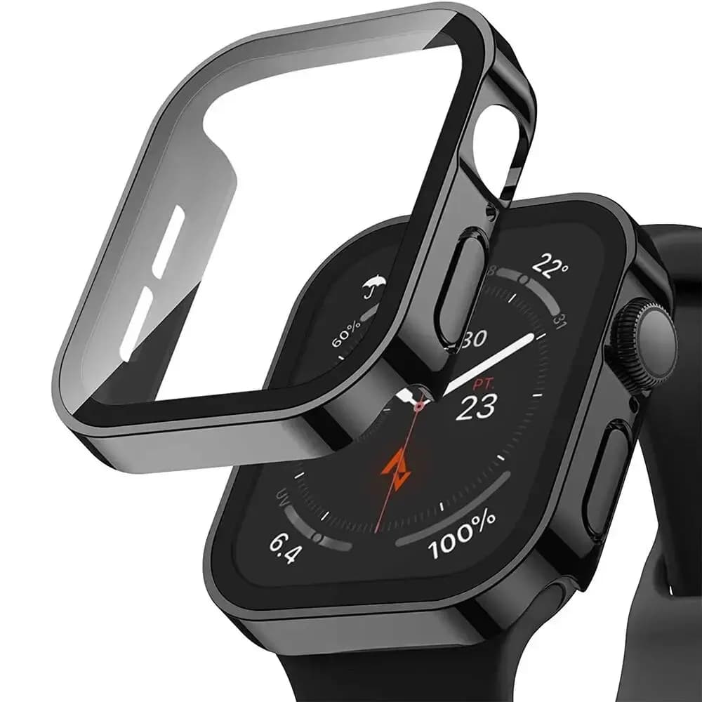 Cover per Apple Watch Custodia 45mm 41mm 44mm 40mm Accessori per orologi Proteggi schermo temperato per IWatch Series 7 8 9 SE 6 5 4