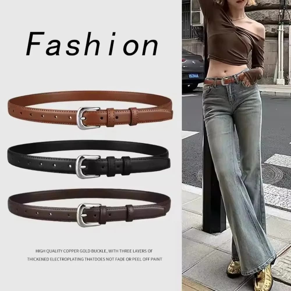 Cintura con fibbia ad ardiglione dal design di lusso alla moda Cintura casual in pelle PU alla moda Cinture jeans da donna versatili per le donne