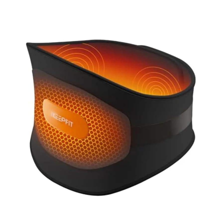 Cuscino riscaldante portatile per la schiena, cintura termica indossabile senza fili con massaggiatore per alleviare il dolore lombare, alimentato a batteria 8000 mAh R
