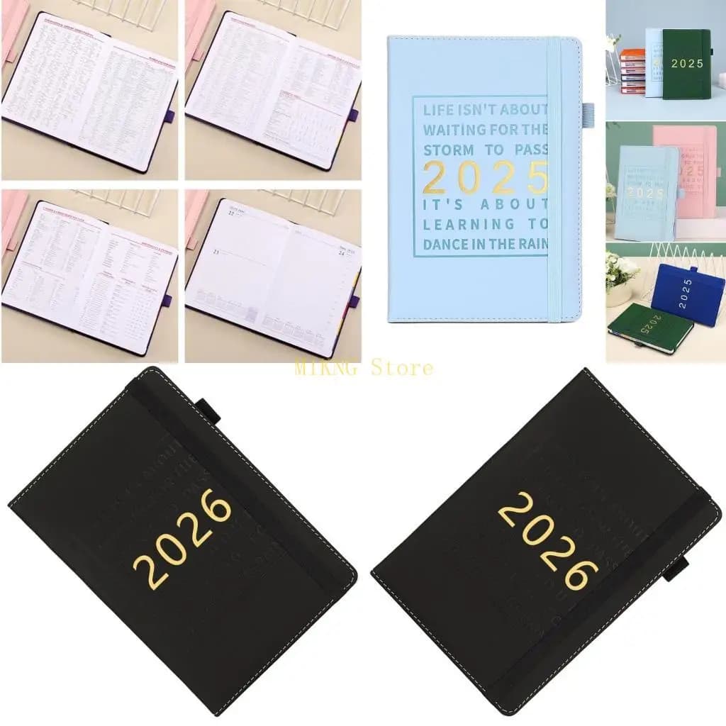 Notebook in pelle 2025 Planner 2024-2025 Notebook diario del calendario 2025 Diario accademico per il personale ufficio