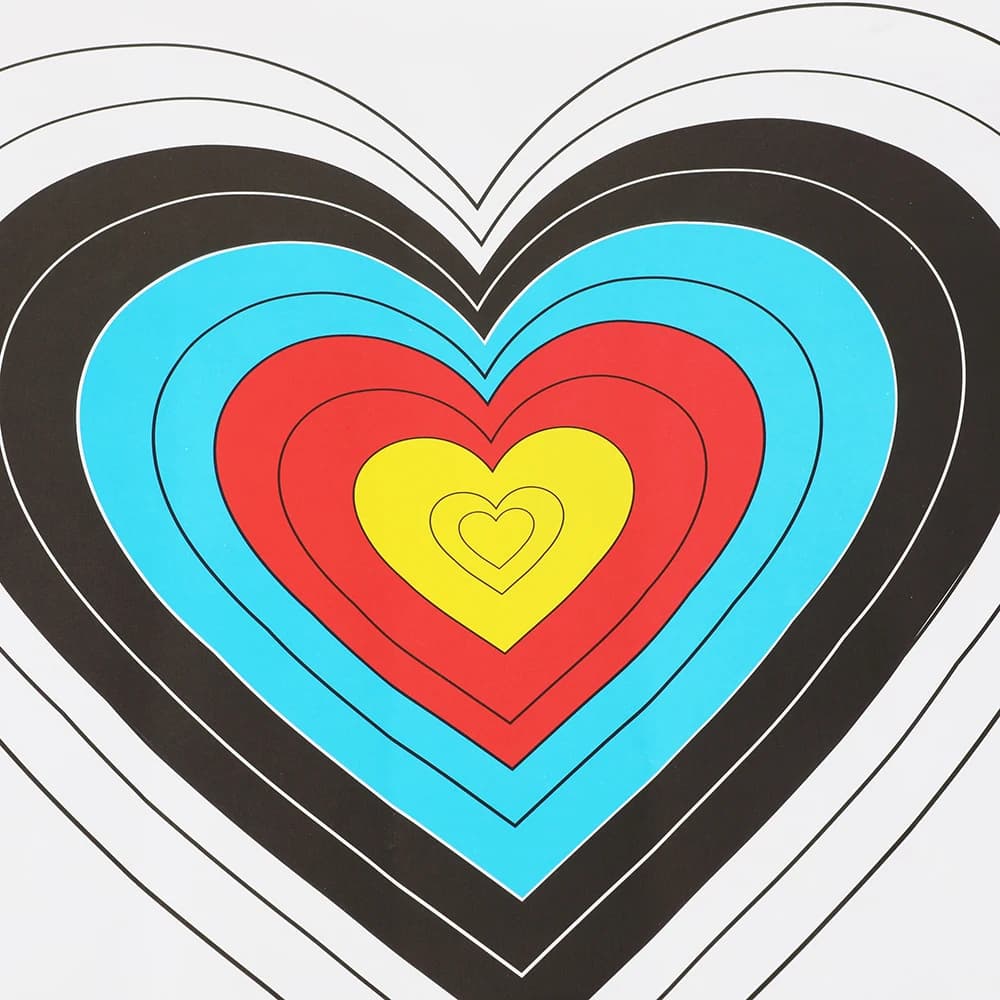 20/30/50 Pezzi Bersaglio di Carta per Tiro con l'Arco 40x40cm, Forma a Cuore, per Pratica di Tiro con Arco Compound e Ricurvo