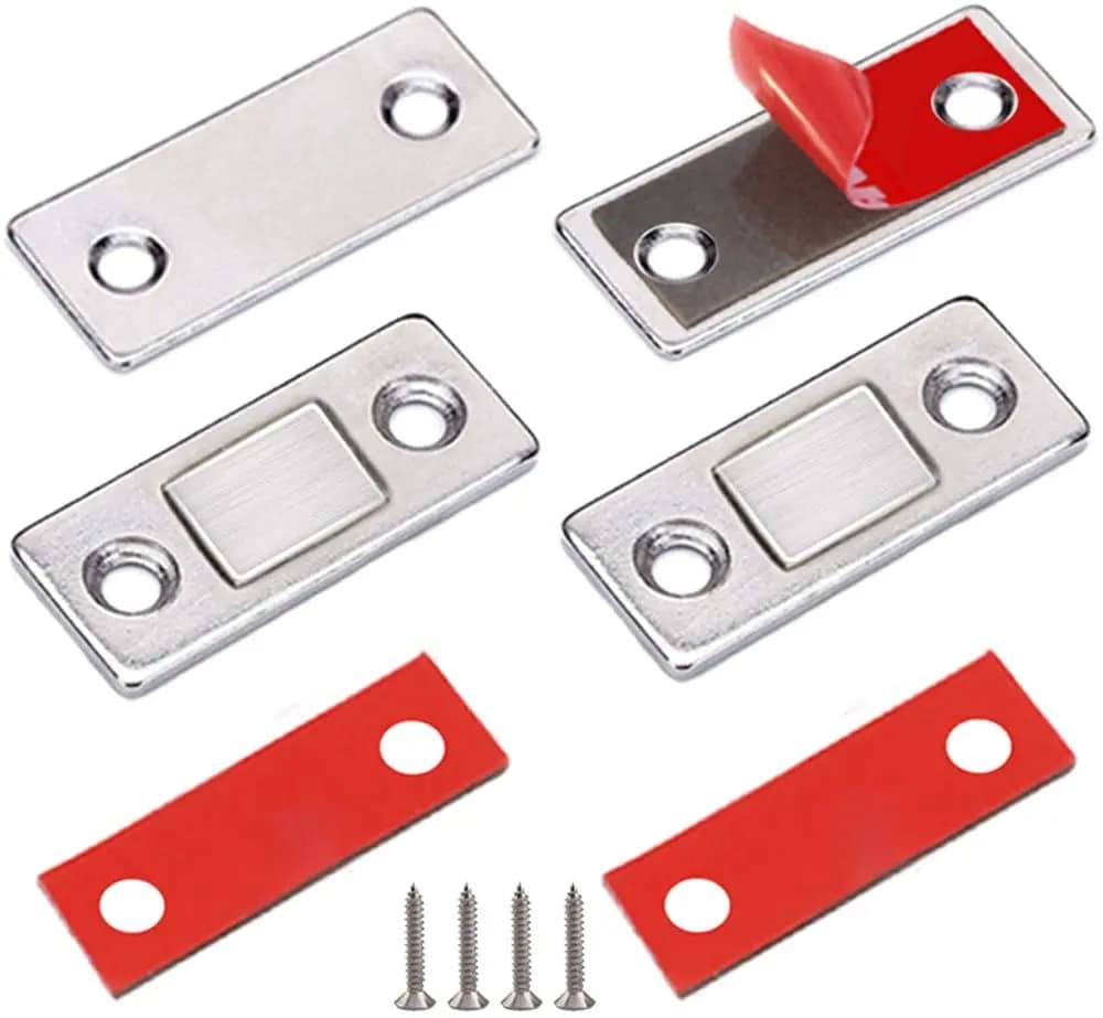Confezione da 2 chiusure magnetiche per porta dell'armadio, magneti adesivi ultra sottili per cassetti, chiusure per porta dei mobili dell'armadio da cucina