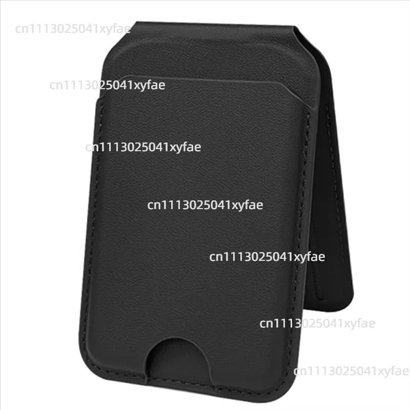 2-in-1 Magnetic Wallet Stand, PU Card Holder Compatible with iPhone 15/16 Series, Adjustable Design, Black