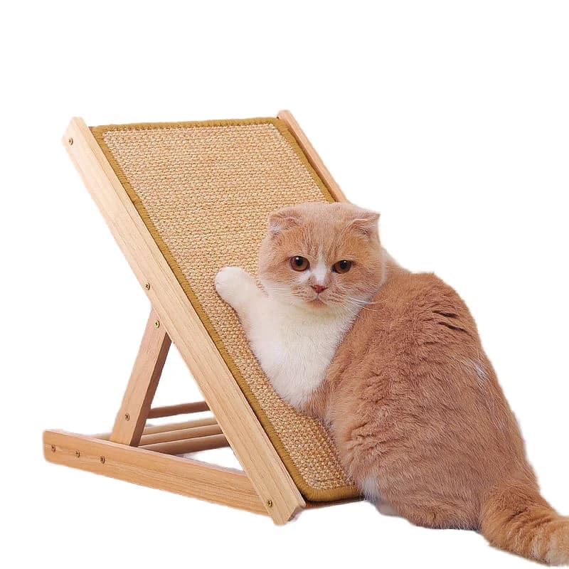 Lussuoso Tiragraffi per Gatti Ecologico Regolabile in Altezza, in Cartone Anti-schegge con Base in Legno, per Tutte le Stagioni, 1.8kg