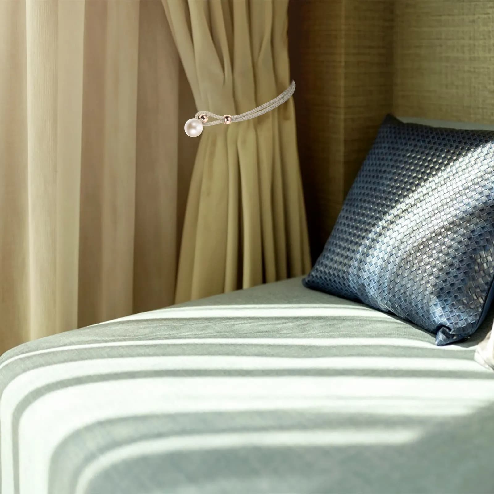 2 Pezzi Corda Regolabile con Design a Perle per Tende, Accessorio Decorativo Moderno per Casa, Hotel e Negozi