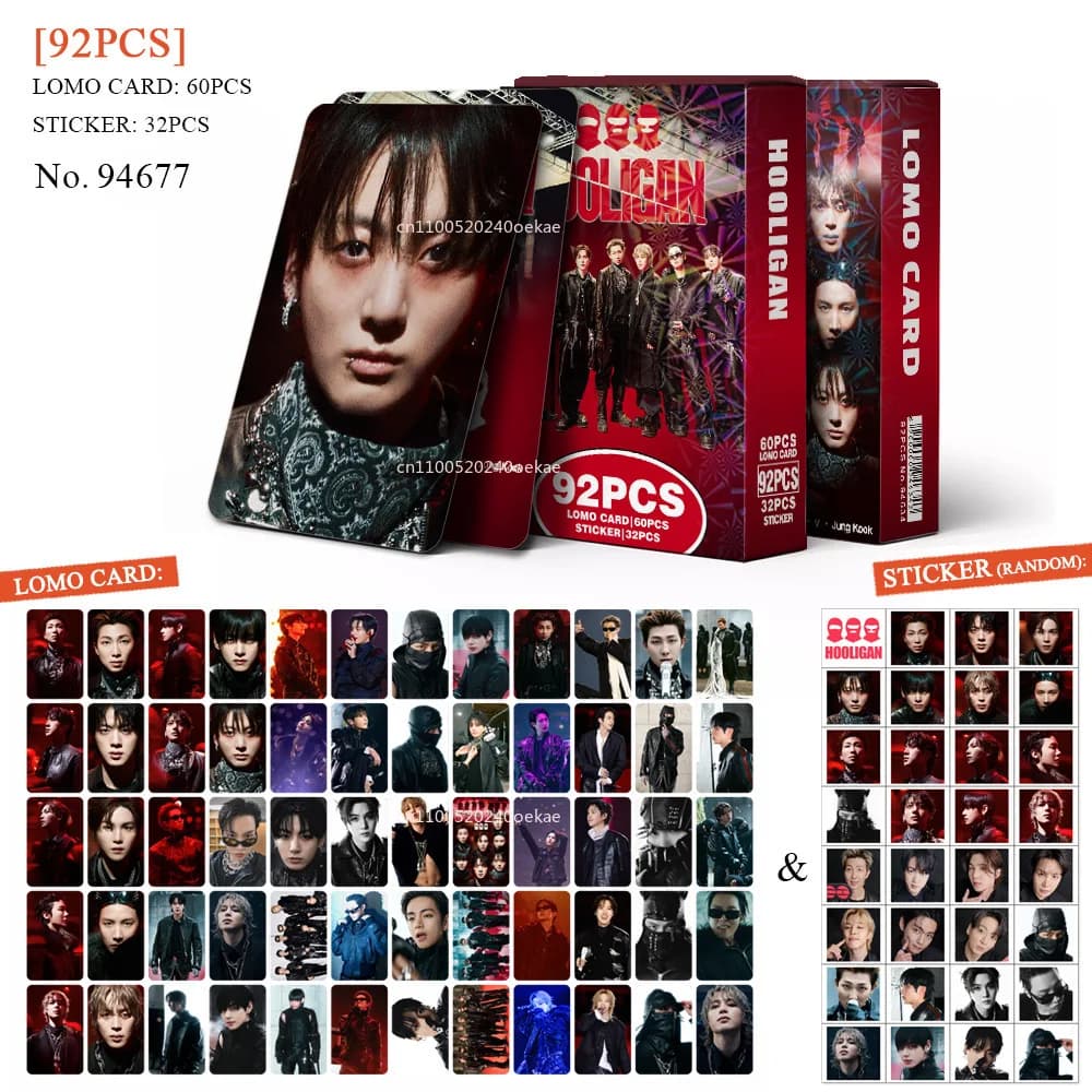 92Pcs Lomo Cards Photocards Stickers HD Fans Collection Cards Decorative Stickers Present Gifts