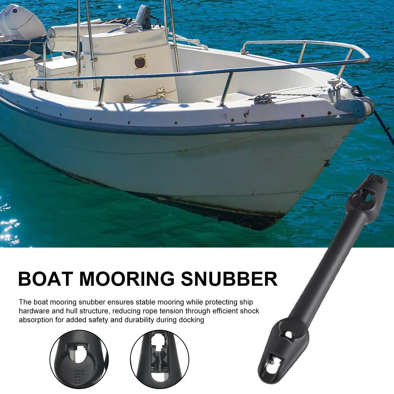 Heavy-Duty Quick Connect Boat Mooring Snubber Shock-Absorbing Dock Line for Boats Kayak Motorboats Docking Marine Rope Snubber