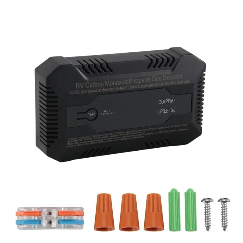 Rilevatore di monossido di carbonio e propano ABKS-RV, allarme doppio per gas LP/CO per camper e uso domestico - 12V DC per camper
