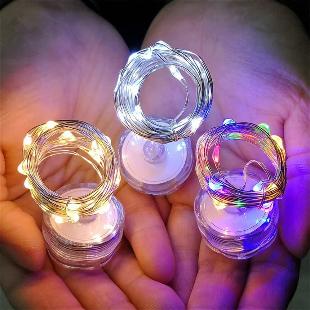 10 pz LED Candele Luci Della Stringa 1/2/3 m Filo di Rame Ghirlanda di Stringa Sommergibile Vaso Bottiglia Lampada Fata Per Il Nozze Di Natale