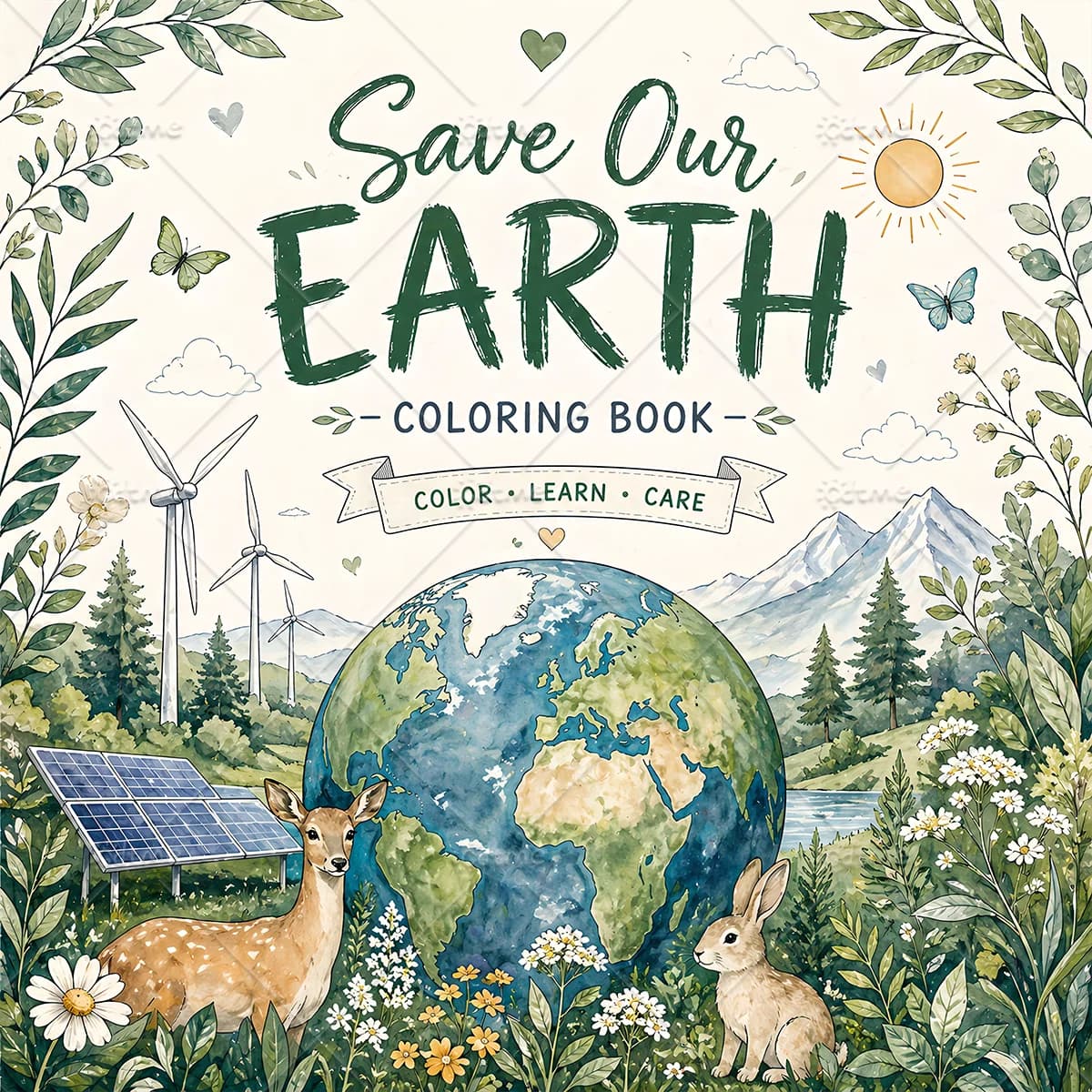 Earth Day Bold-easy Patterns Coloring Book for Adults Cute Drawing Book Perfect Gift for Party and Birthday
