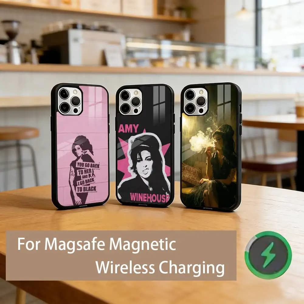 Cover per telefono Singer A-Amy W-Winehouse per iPhone 17, 16, 15, 14, 13, 12, 11 Plus, Pro, magnetica per ricarica wireless MagSafe