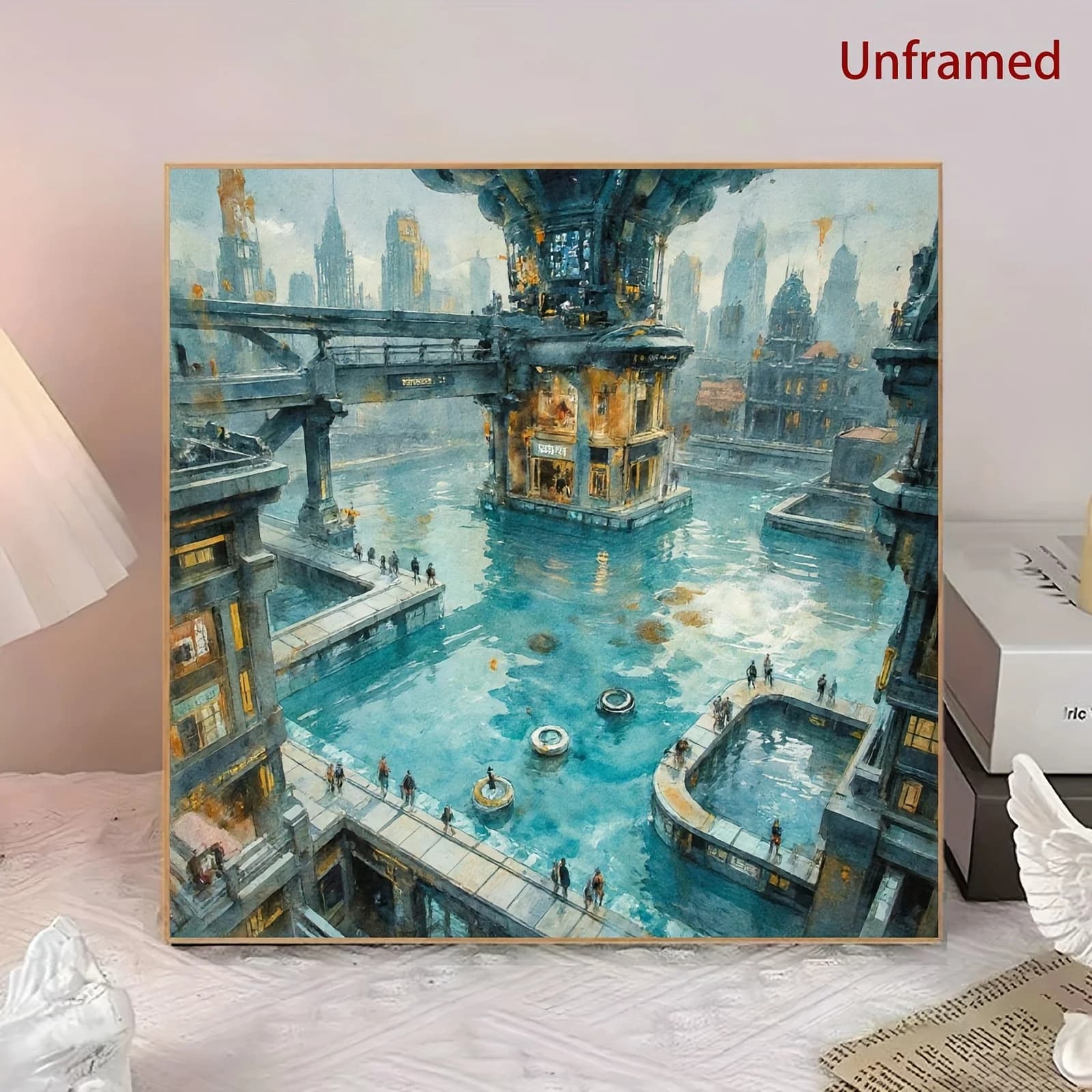 Futurist Urban Underwater Architecture Jigsaw Puzzle 500/1024 PCS Holiday Stress Relieving Fun Games Home Decor Holiday Gifts