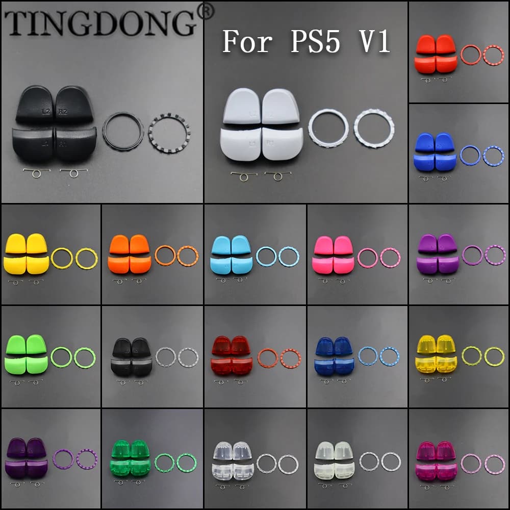 L1 R1 L2 R2 Spalla Trigger Bottoni Primavera Con Anelli di Accento Per PlayStation PS5 V1.0 BDM-010 Controller Accessori di Gioco