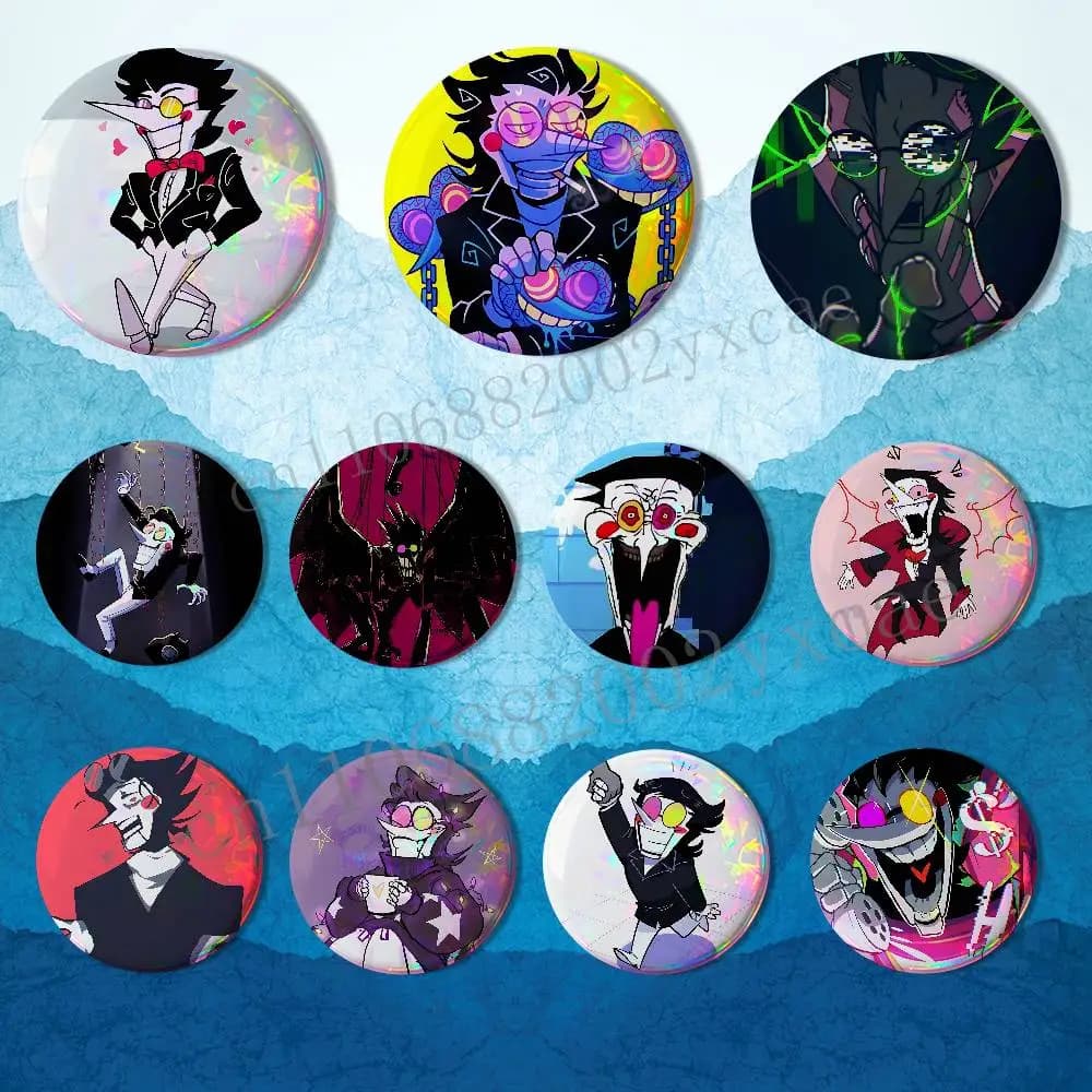 Spamton G. Spamton Deltarune Badge on Backpack Clothes decoration Tinplate Round Brooch Funny Custom Gifts for Friend