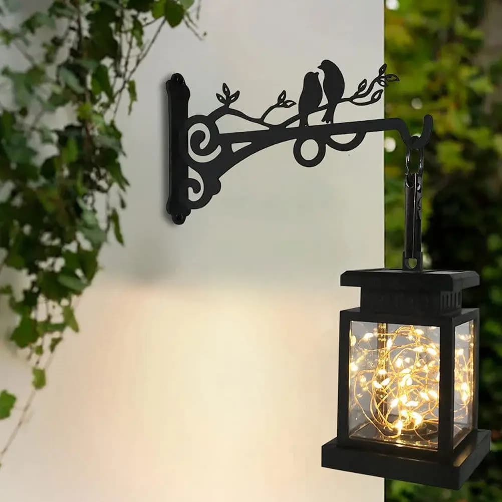 2Pcs Wall Mounted Flower Pot Hook Heavy Duty Iron Plant Hanger for Balcony Courtyard Hanging Baskets Lanterns Wind Chimes Decor