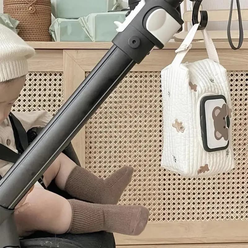 Dispenser di salviette Contenitore portatile per salviette per bambini Custodia carina Organizzatore riutilizzabile leggero per passeggino Shopping Walking